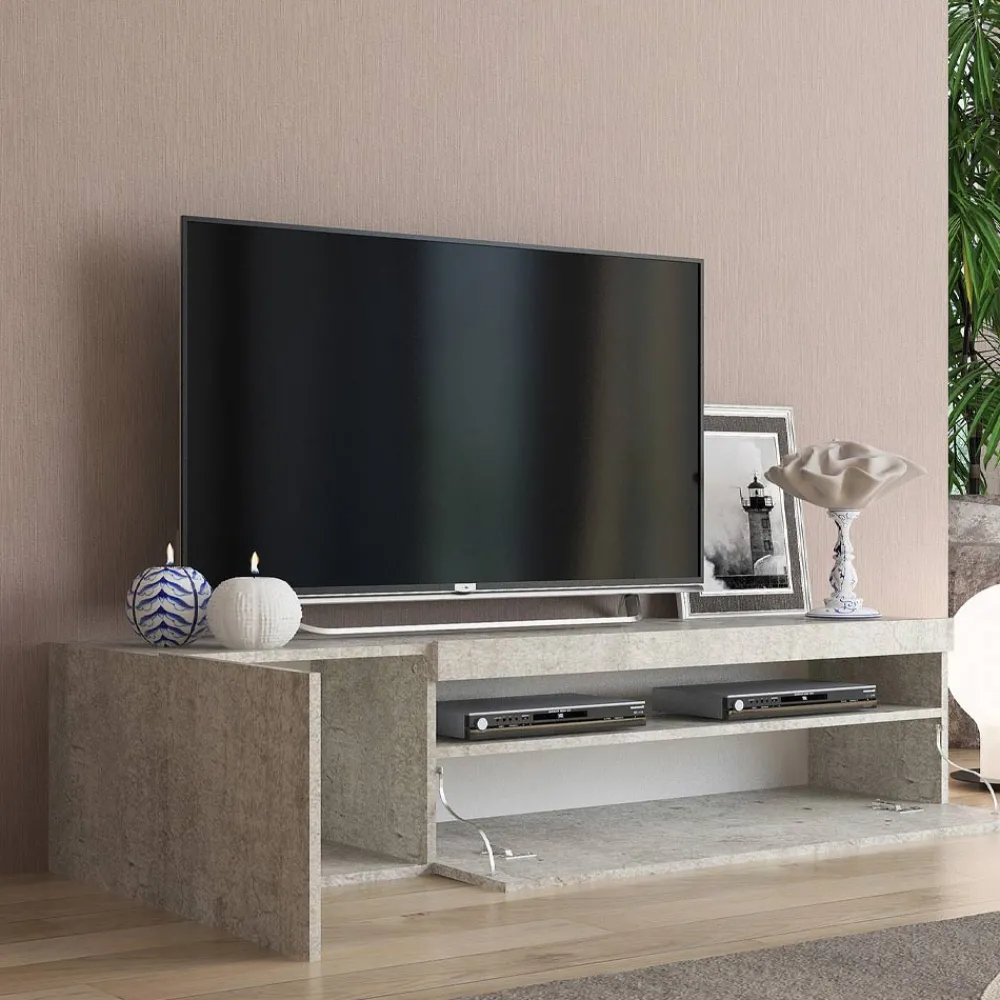 Viadurini Living Tv-Möbel-Wohnzimmer TV-Ständer aus Holz im italienischen Design mit offenem Fach - Suzana