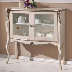 Viadurini Classic Vitrinen-Wohnzimmer Vitrine 2 Türen in Nussbaum oder weißem Holz Made in Italy - London