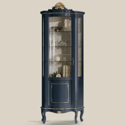 Viadurini Classic Vitrinen-Wohnzimmer Vitrine aus Holz mit 1 Luxustür Made in Italy - Leonor