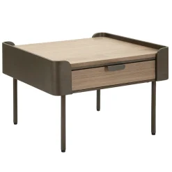 Viadurini Living Moderne Couchtische-Wohnzimmer-Couchtisch aus Tannenholz und Grauguss mit 2 Schubladen - Cooper