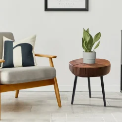 Viadurini Living Moderne Couchtische-Wohnzimmer-Couchtisch mit Metallbeinen und Massivholzplatte - Sardinien