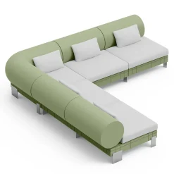 Viadurini Living Moderne Sofas-Wohnzimmer-Ecksofa aus Polyethylen in verschiedenen Farben - Orbis