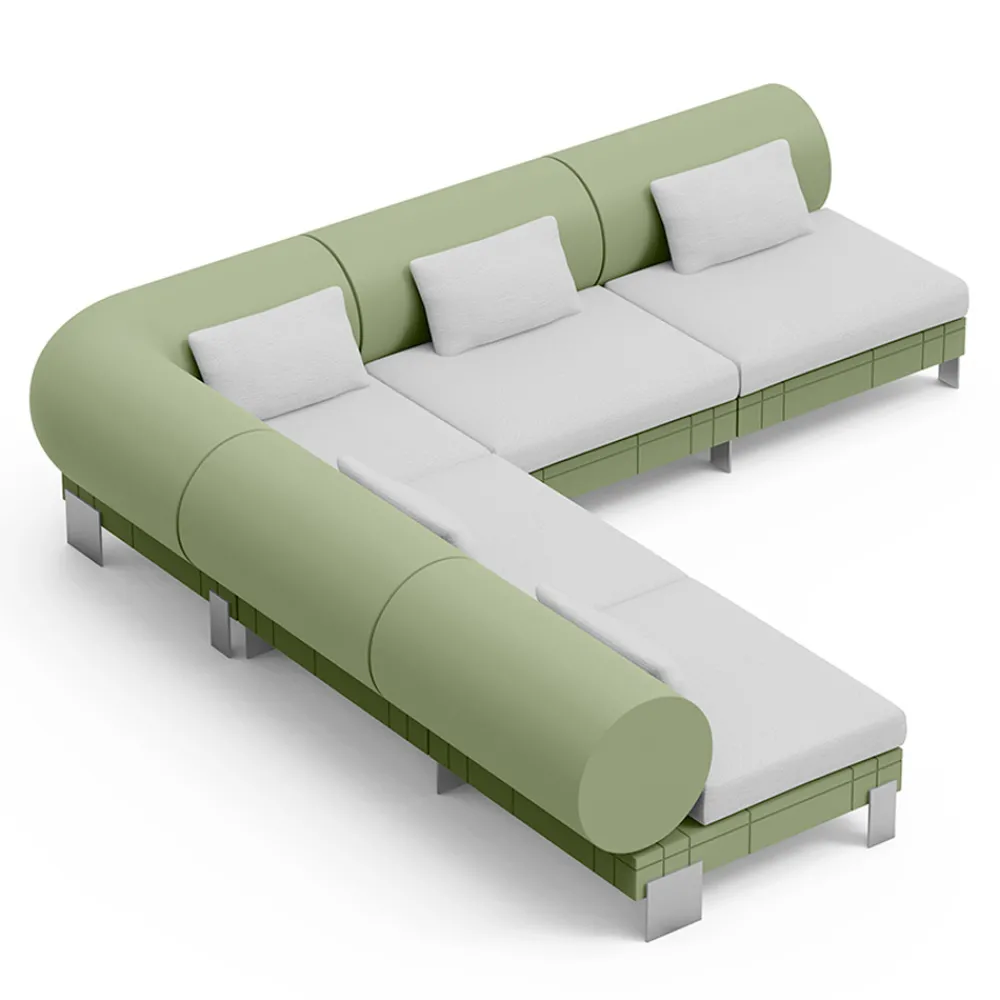 Viadurini Living Moderne Sofas-Wohnzimmer-Ecksofa aus Polyethylen in verschiedenen Farben - Orbis
