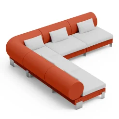 Viadurini Living Moderne Sofas-Wohnzimmer-Ecksofa aus Polyethylen in verschiedenen Farben - Orbis