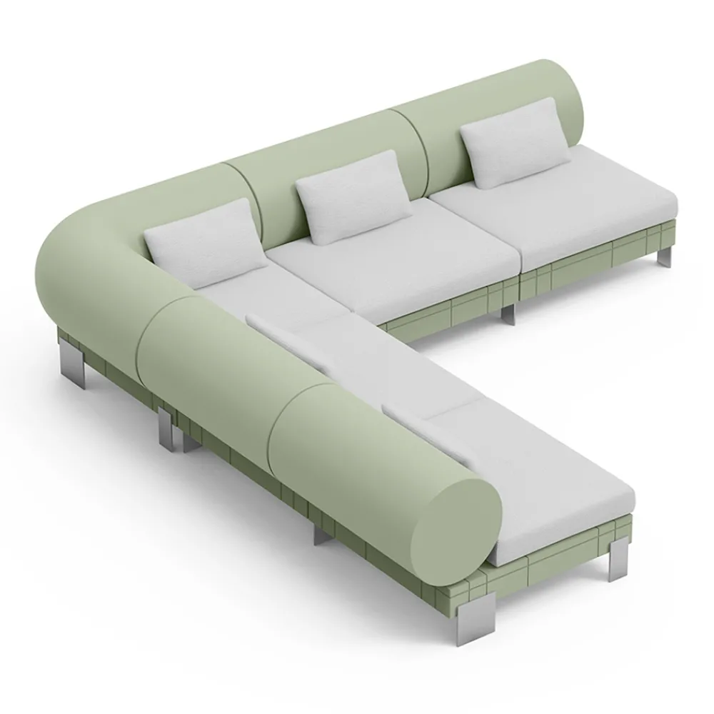 Viadurini Living Moderne Sofas-Wohnzimmer-Ecksofa aus Polyethylen in verschiedenen Farben - Orbis