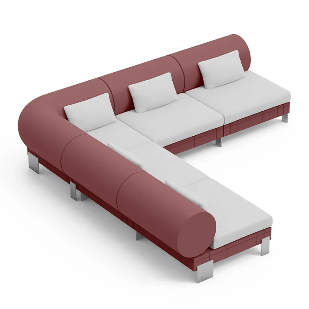 Viadurini Living Moderne Sofas-Wohnzimmer-Ecksofa aus Polyethylen in verschiedenen Farben - Orbis