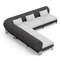 Viadurini Living Moderne Sofas-Wohnzimmer-Ecksofa aus Polyethylen in verschiedenen Farben - Orbis