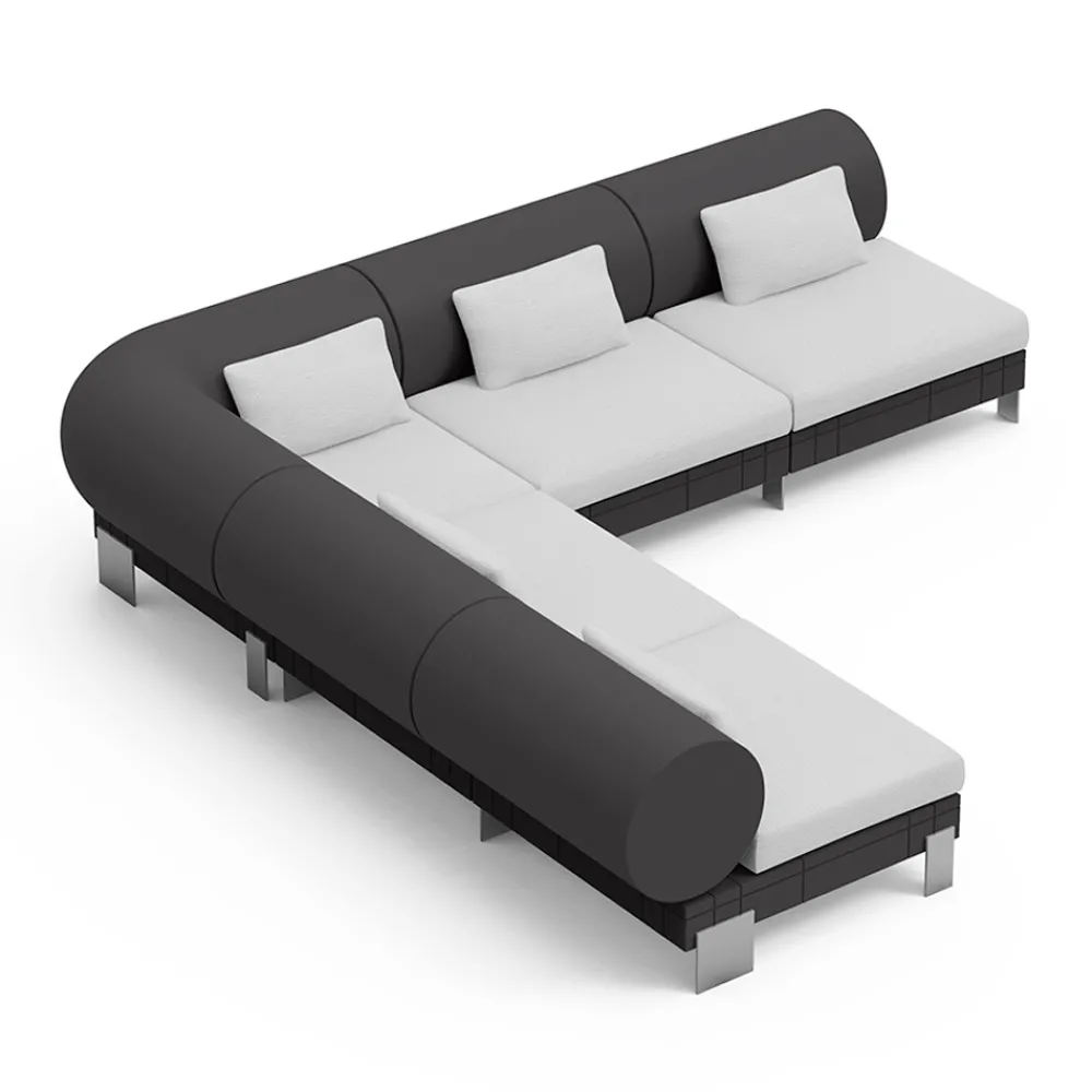 Viadurini Living Moderne Sofas-Wohnzimmer-Ecksofa aus Polyethylen in verschiedenen Farben - Orbis