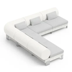 Viadurini Living Moderne Sofas-Wohnzimmer-Ecksofa aus Polyethylen in verschiedenen Farben - Orbis