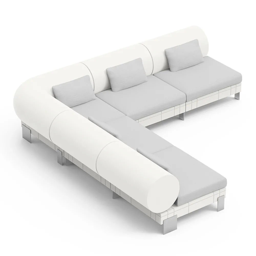 Viadurini Living Moderne Sofas-Wohnzimmer-Ecksofa aus Polyethylen in verschiedenen Farben - Orbis
