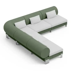Viadurini Living Moderne Sofas-Wohnzimmer-Ecksofa aus Polyethylen in verschiedenen Farben - Orbis
