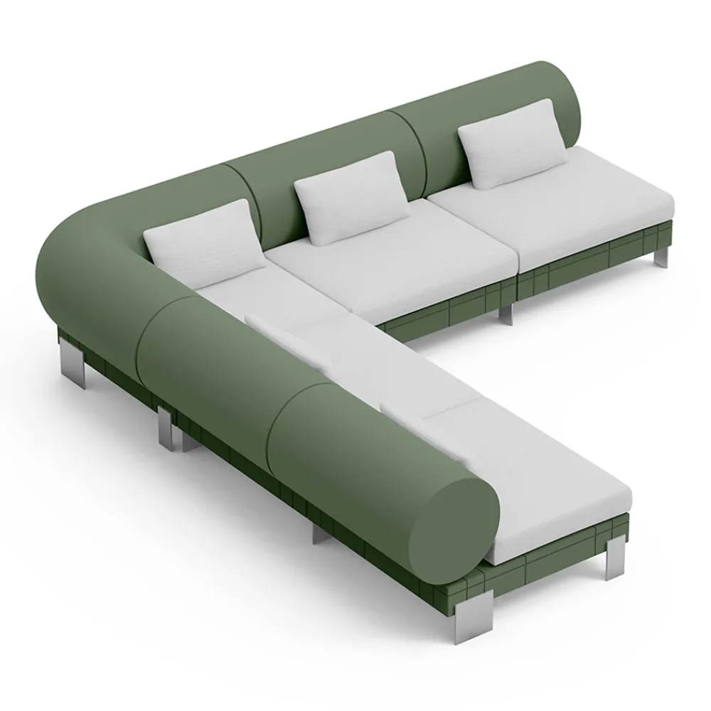 Viadurini Living Moderne Sofas-Wohnzimmer-Ecksofa aus Polyethylen in verschiedenen Farben - Orbis