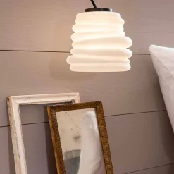 Viadurini Lighting Designer Pendelleuchten-Wohnzimmer-Hängelampe aus weißem Satinglas 3 Dimensionen - weich