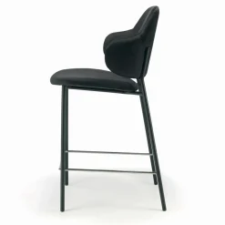 Viadurini Living Küchenhocker-Wohnzimmerhocker aus Stahl und Samt, hergestellt in Italien – Rimini