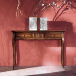 Viadurini Classic Konsolentisch Flur-Wohnzimmerkonsole mit 2 Schubladen aus Bassano-Holz, Frankreich, hergestellt in Italien – Bumba