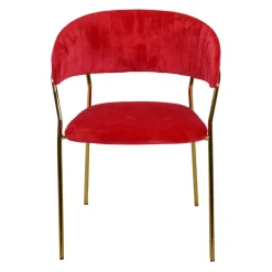 Viadurini Living Moderne Sessel-Wohnzimmersessel aus goldenem Metall und rotem Samt - Strand