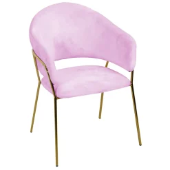 Viadurini Living Moderne Sessel-Wohnzimmersessel aus goldenem Metall und rosa Samt - Muschel