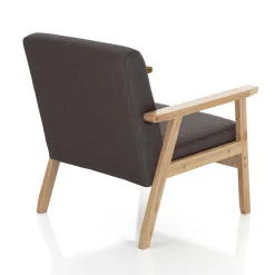 Viadurini Living Moderne Sessel-Wohnzimmersessel aus massivem Kiefernholz und dunkelgrauem Stoff - Basilicata