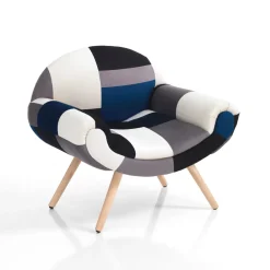 Viadurini Living Moderne Sessel-Wohnzimmersessel aus Patchwork-Stoff – Bromo