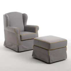 Viadurini Living Moderne Sessel-Wohnzimmersessel mit Puff aus Eschenholz Made in Italy - Ottavia