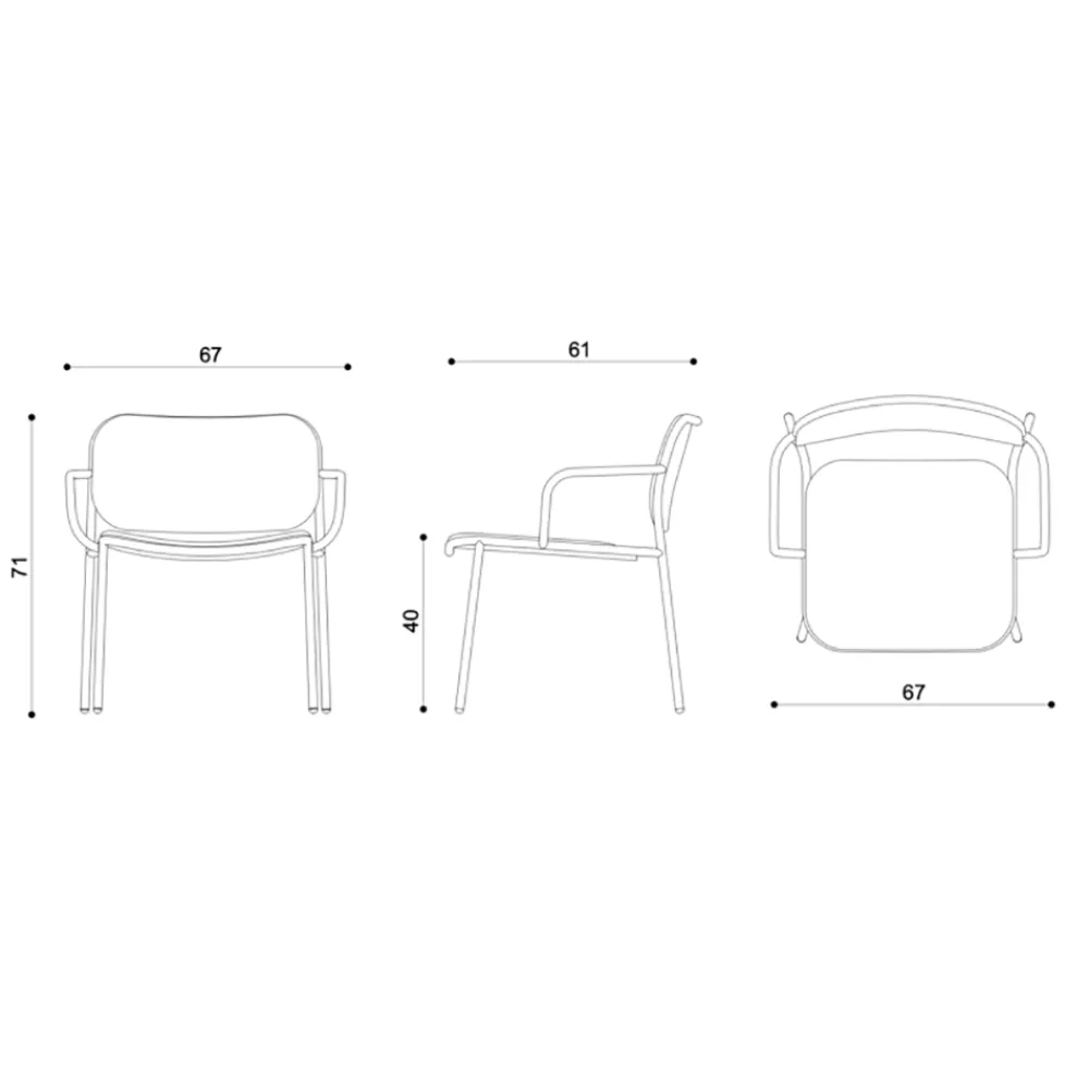 Viadurini Living Moderne Sessel-Wohnzimmersessel mit Stoffbezug Made in Italy 2 Stück - Sangria