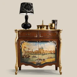 Viadurini Classic Anrichte-Wohnzimmer-Sideboard aus Holz mit venezianischer Dekoration Made in Italy - Ottaviano