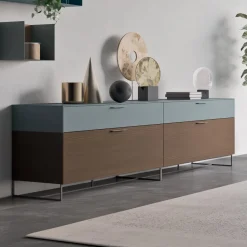 Viadurini Living Sideboards-Wohnzimmer-Sideboard aus ökologischem Holz mit Schubladen und lackierter Oberseite - Tamara