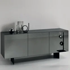 Viadurini Living Sideboards-Wohnzimmer-Sideboard aus Melaminholz und geräuchertem Spiegel Made in Italy - Nicoletta