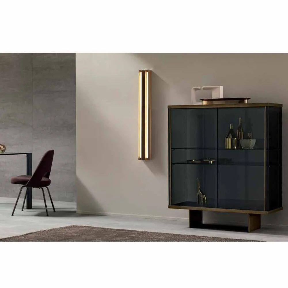 Viadurini Living Sideboards-Wohnzimmer-Sideboard aus Rauchglas und hochwertigem Marmor Made in Italy - Leonarda