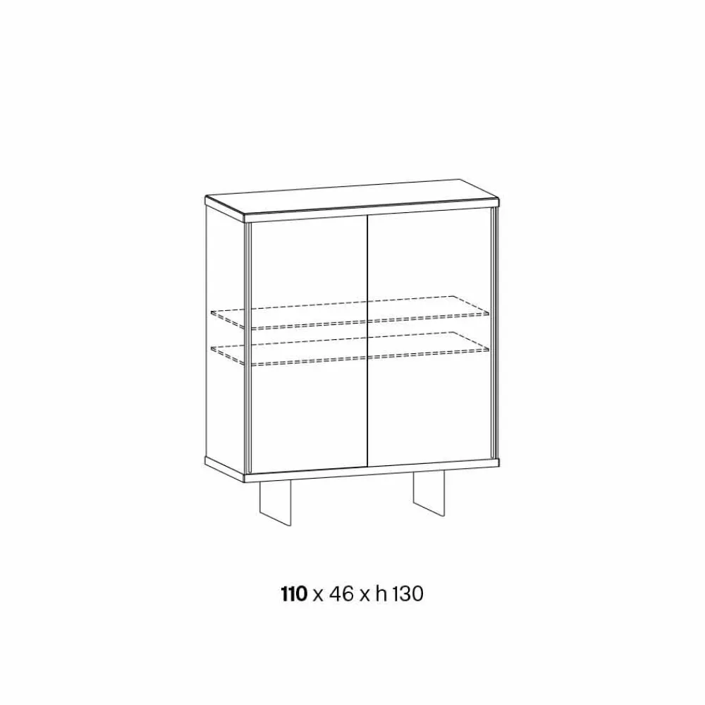 Viadurini Living Sideboards-Wohnzimmer-Sideboard aus Rauchglas und hochwertigem Marmor Made in Italy - Leonarda