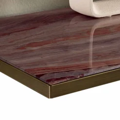 Viadurini Living Sideboards-Wohnzimmer-Sideboard aus Rauchglas und grünem oder rotem Marmor mit Led, Luxus-Leonarda