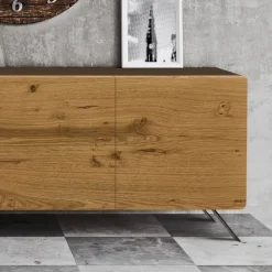Viadurini Living Sideboards-Wohnzimmer-Sideboard mit 4 Türen in rustikaler geknoteter Eiche – Even