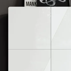 Viadurini Living Sideboards-Wohnzimmer-Sideboard mit 4 Türen in weißer Glasoptik, hergestellt in Italien – Eline