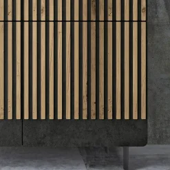 Viadurini Living Sideboards-Wohnzimmer-Sideboard mit 4 Türen in nordischer Eichenoptik – Bente