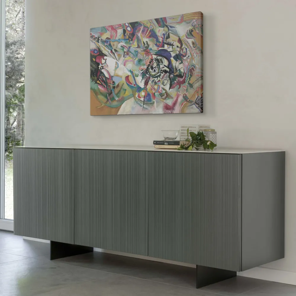 Viadurini Living Sideboards-Wohnzimmer-Sideboard mit Stahlgestell und Melaminstruktur - Adriel