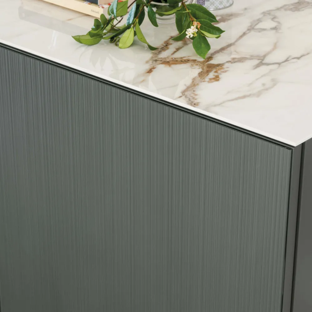 Viadurini Living Sideboards-Wohnzimmer-Sideboard mit Stahlgestell und Melaminstruktur - Adriel