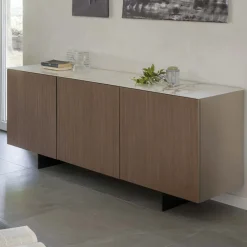 Viadurini Living Sideboards-Wohnzimmer-Sideboard mit Stahlgestell und Melaminstruktur - Adriel