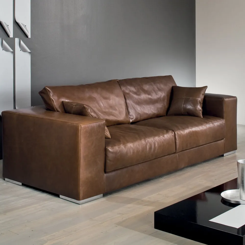 Viadurini Living Moderne Sofas-Wohnzimmersofa aus Holz, Polyurethan und Metall Made in Italy - Sparkling