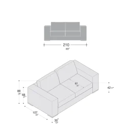 Viadurini Living Moderne Sofas-Wohnzimmersofa aus Holz, Polyurethan und Metall Made in Italy - Sparkling