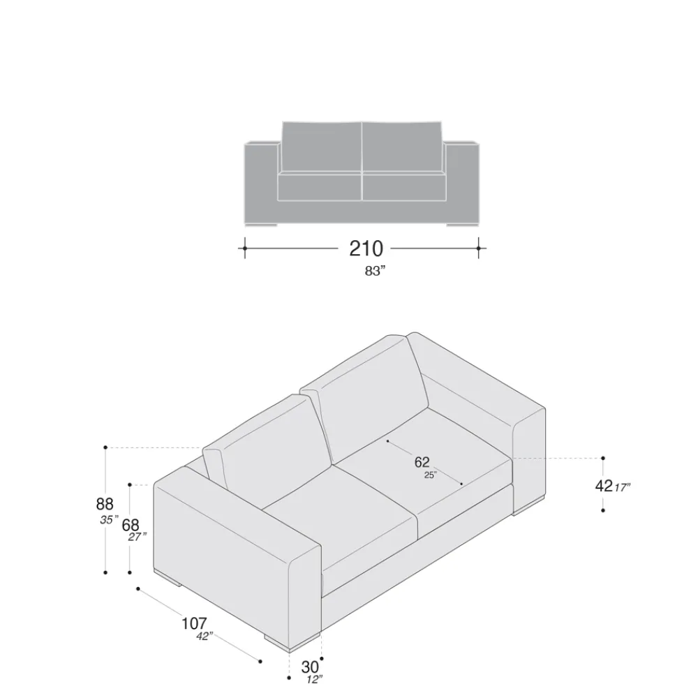 Viadurini Living Moderne Sofas-Wohnzimmersofa aus Holz, Polyurethan und Metall Made in Italy - Sparkling