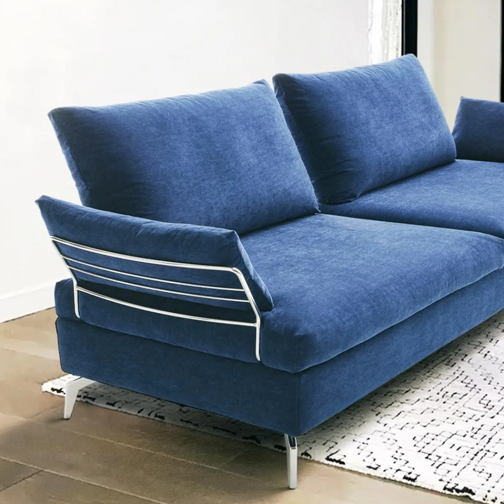 Viadurini Living Moderne Sofas-Wohnzimmersofa mit 2 Rückenlehnen und 2 beweglichen Armlehnen - Precious