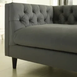 Viadurini Living Moderne Sofas-Wohnzimmersofa mit Holzstruktur und Füßen Made in Italy - Comico