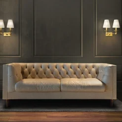 Viadurini Living Moderne Sofas-Wohnzimmersofa mit Holzstruktur und Füßen Made in Italy - Comico