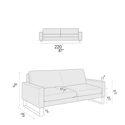 Viadurini Living Moderne Sofas-Wohnzimmersofa mit Kufenfüßen aus verchromtem Metall - Exklusiv