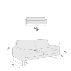 Viadurini Living Moderne Sofas-Wohnzimmersofa mit Kufenfüßen aus verchromtem Metall - Exklusiv