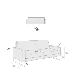 Viadurini Living Moderne Sofas-Wohnzimmersofa mit Kufenfüßen aus verchromtem Metall - Exklusiv