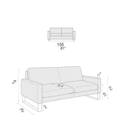 Viadurini Living Moderne Sofas-Wohnzimmersofa mit Kufenfüßen aus verchromtem Metall - Exklusiv