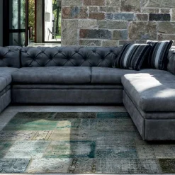 Viadurini Living Moderne Sofas-Wohnzimmersofa mit verstellbarer Kopfstütze und Halbinsel - Unleashed