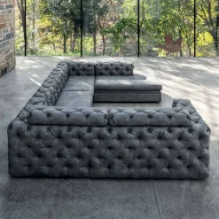 Viadurini Living Moderne Sofas-Wohnzimmersofa mit verstellbarer Kopfstütze und Halbinsel - Unleashed