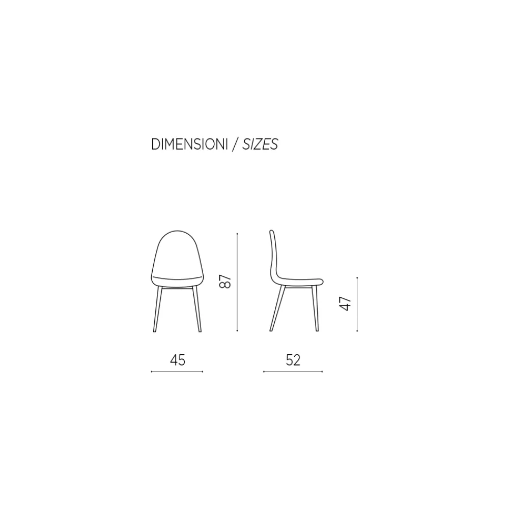 Viadurini Living Moderne Stühle-Wohnzimmerstuhl aus farbigem Stoff mit 4-teiliger Polsterung - Hulk